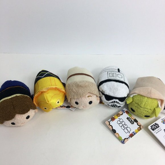 Disney Star Wars Tsum Tsum Mini Plush 3.5" Lot Of 5 Luke Skywalker Han Solo Yoda - Picture 7 of 12